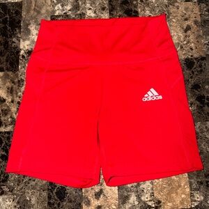 Adidas Women's training feel brilliant Bright Red Athletic Shorts 5” size small